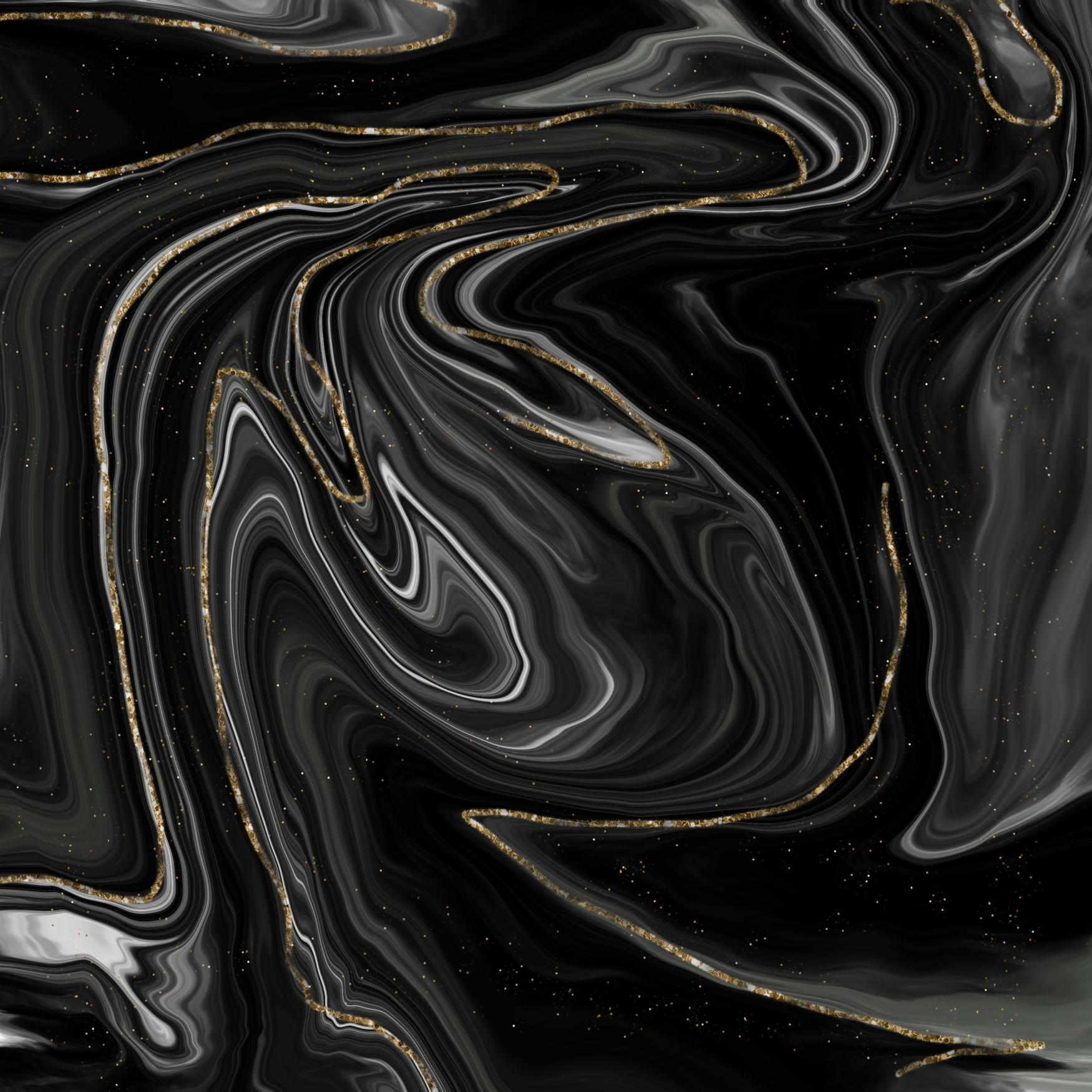 Grey Black Gold Marbled Design Element